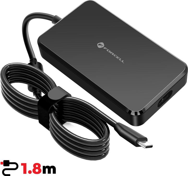 Image du produit Forcell Adapter F-ENERGY E856 uniwersal laptop charger 90W (6 adaptors) - czarny (90 W)