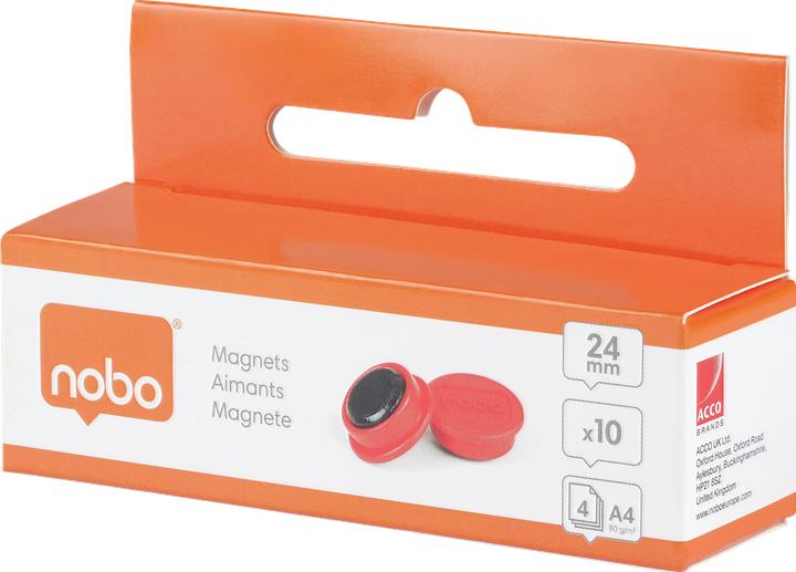 Actual product image Nobo Magnet round 24mm 1915293 red 10 pieces (10 x)