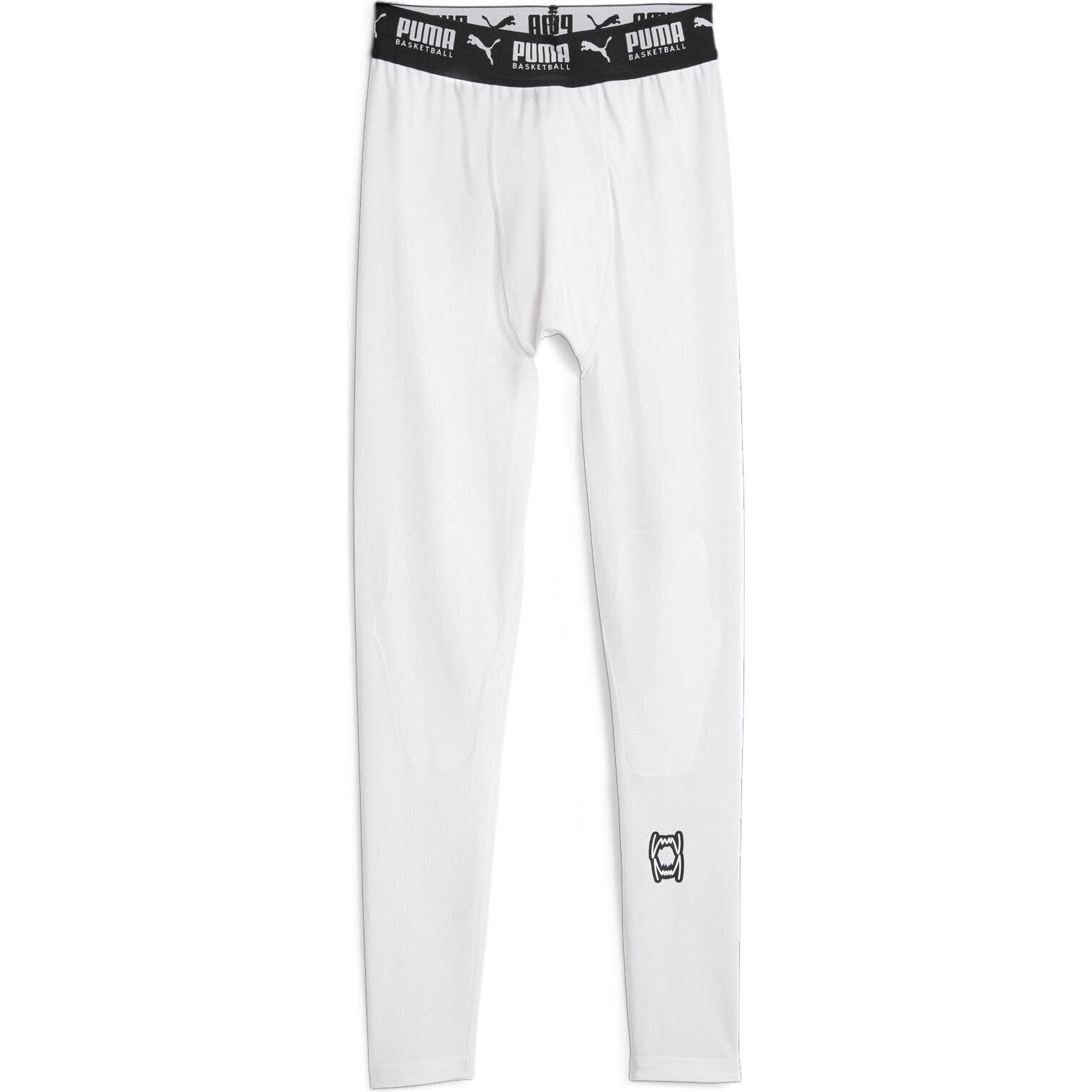 Puma, Herren, Tights, Hoops Team Full Tight Baselayer (XL), Weiss, XL