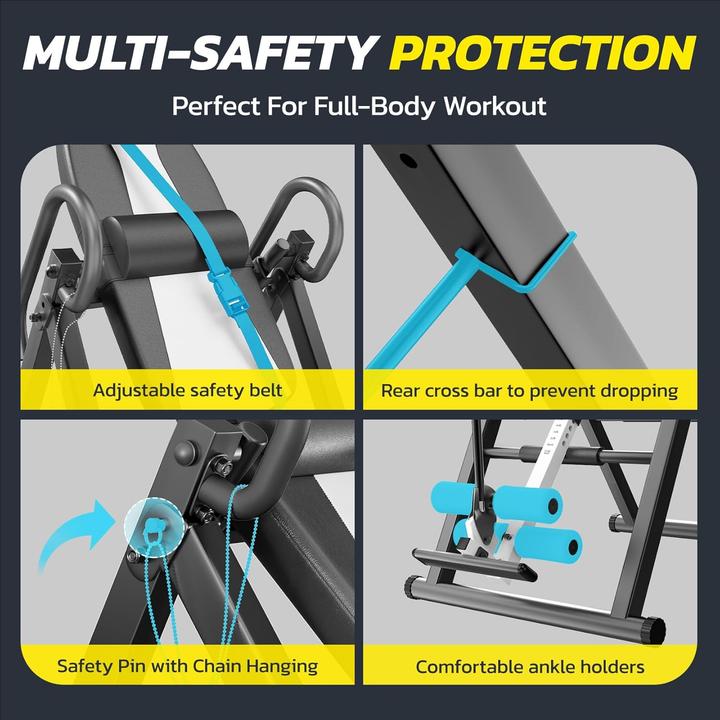 Actual product image Dripex Klappbare Inversionsbank mit Schutzgurt (300 lbs)