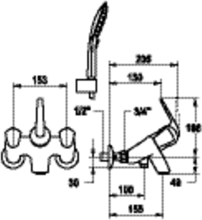 Actual product image KWC DOMO Duplex lever mixer, fixed spout