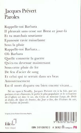 Image du produit Paroles (Français, Jacques Prévert, 1976)