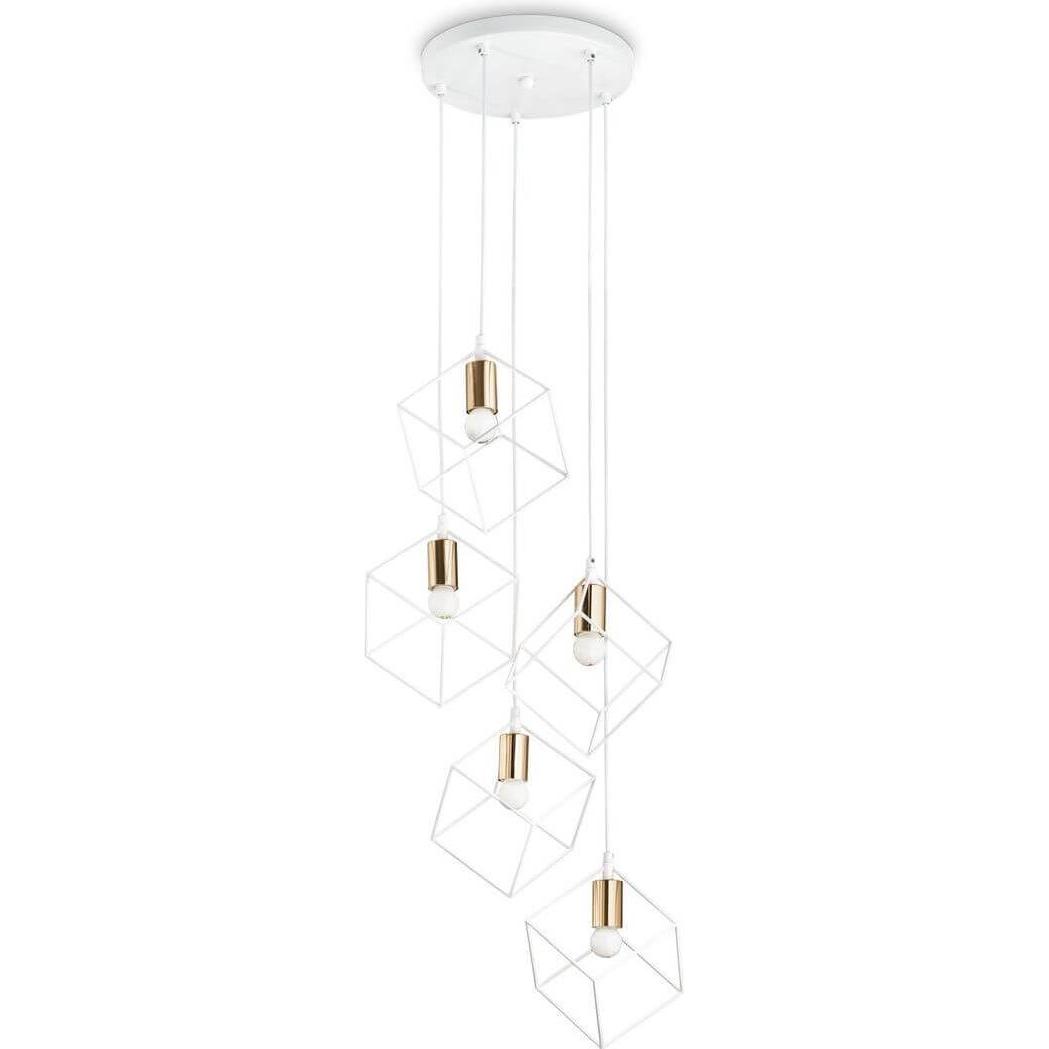 Ideal lux, Pendelleuchte, ICE Pendelleuchte E27 5-fach ⌀500mm dimmbar Weiss 237671 (E27)