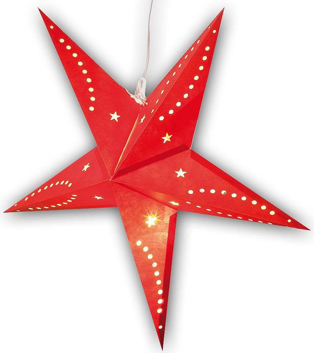 Image du produit Lunartec Lampe étoile de Noël 3D, étoile en papier, 60 cm, rouge