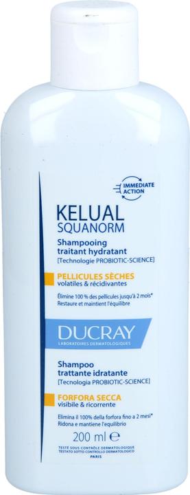 Actual product image Ducray Kelual Squanorm feuchtigkeitsspendendes Kur-Shampoo bei trockenen Schuppen, 200 ml Shampoo (200 ml, Liquid shampoo)