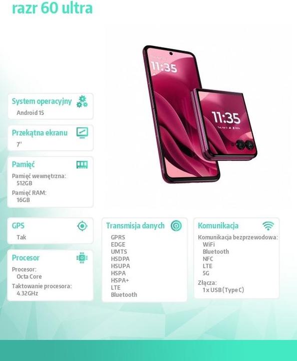 Produktbild Motorola Razr 60 Ultra (512 GB, Pantone Cabaret, 6.96", SIM + eSIM, 5G)