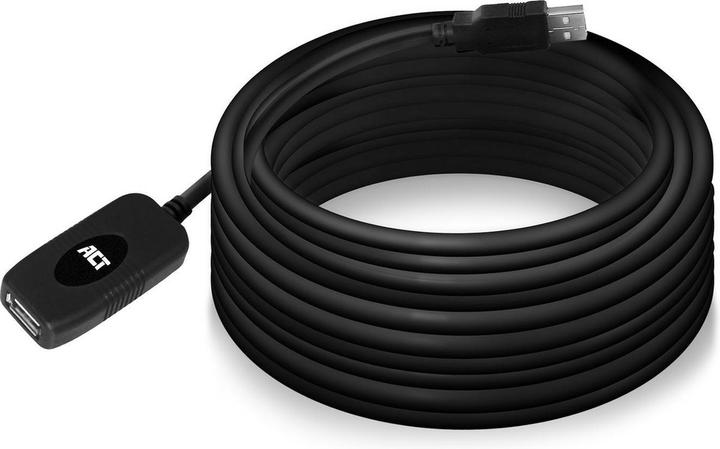 Image du produit ACT AC6010 Câble USB 10 m 2.0 USB A noir (10 m, USB 2.0)
