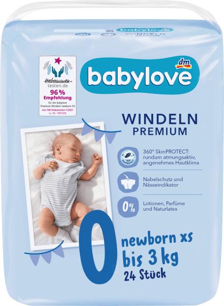 Actual product image dm babylove Premium-Windeln (Size 0, Pack, 24 pcs.)