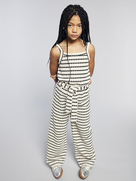 Actual product image Jonen Weite Mädchen Hose aus Fantasiestrick mit Gürtel (128)