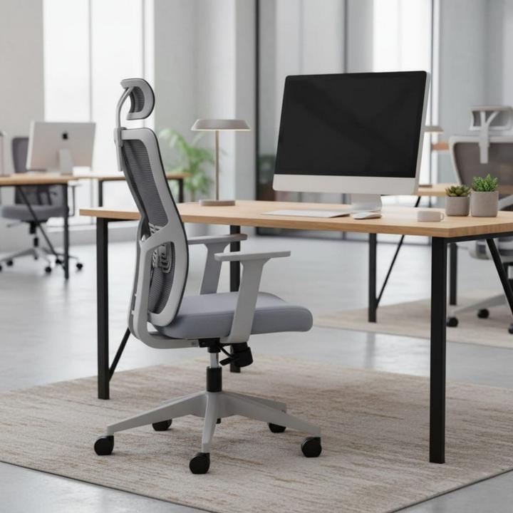 Actual product image Kalune Design Lumbar 126 Grey Office Chair Set 2 Pieces