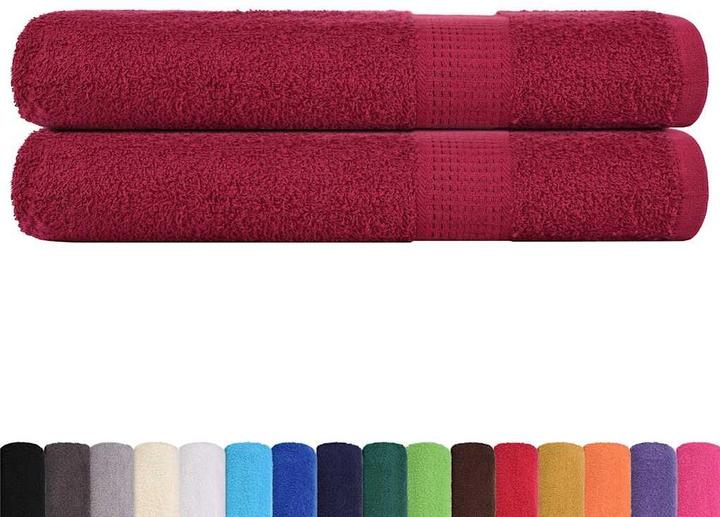 Immagine prodotto vidaXL Asciugamani 2 pezzi. Rosso bordeaux 100x200cm 360 g/m² 100% cotone (100 x 200 cm)