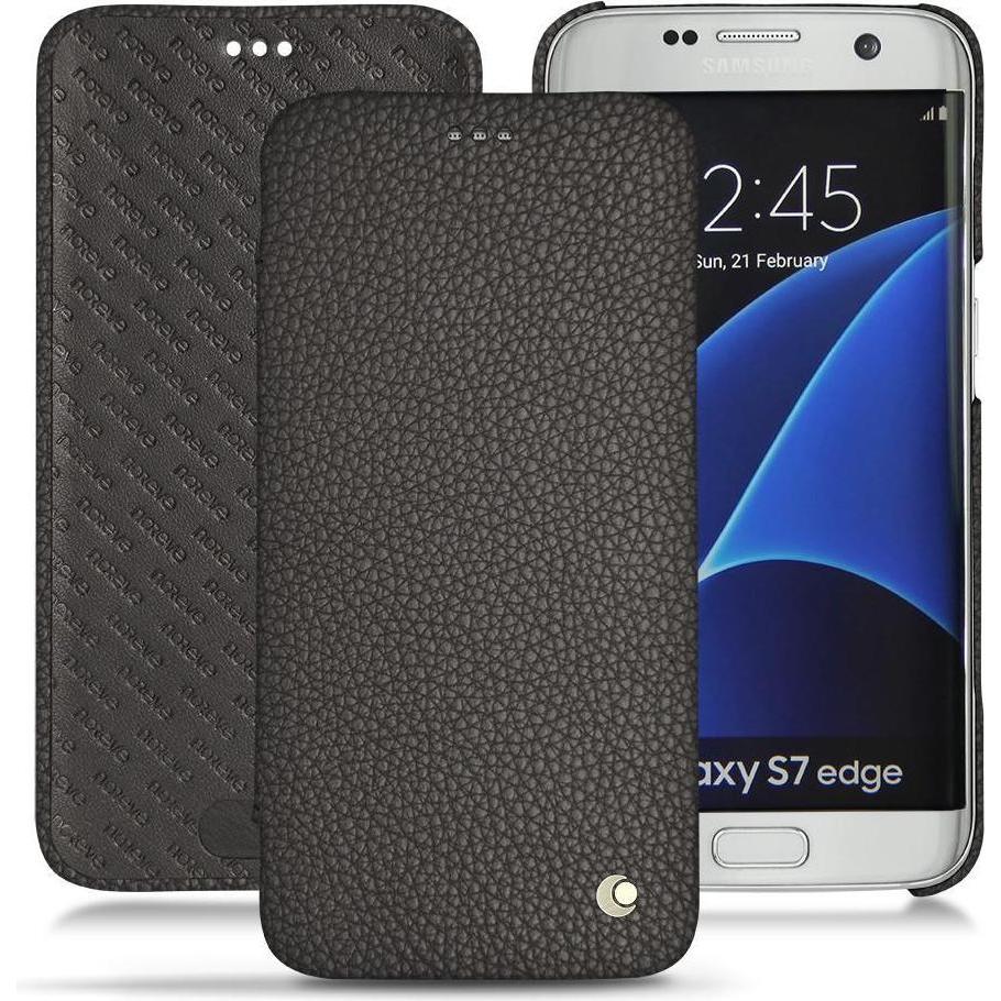 Noreve Lederschutzhülle horizontal (Samsung Galaxy S7 Edge), Smartphone Hülle, Grau
