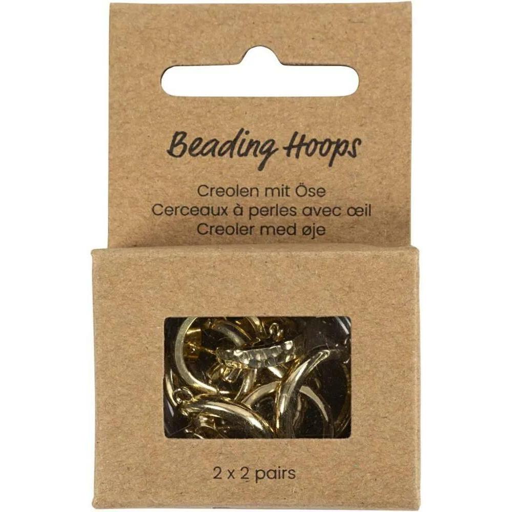 Thumbnail - Creativ Company, Ohrringe, Ohrring 2 x 2 Paar, Vergoldet, Material: Messing, (Messing)