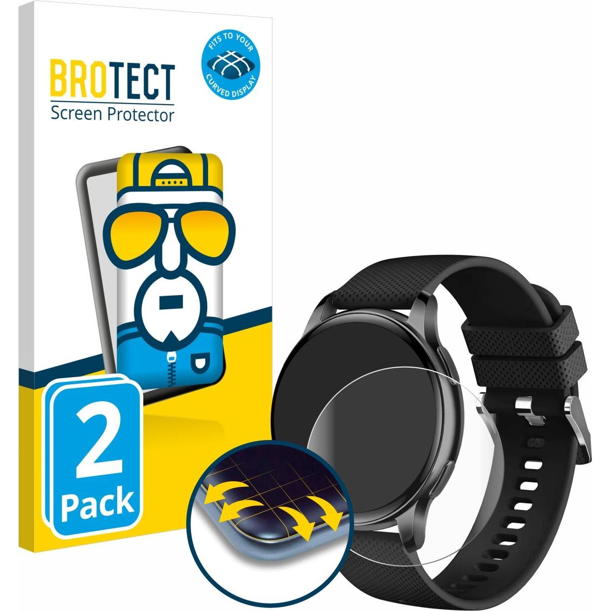 BROTECT Fullscreen Schutzfolie Displayschutz Folie Klar Transparent, Smartwatch Schutzfolie, Transparent
