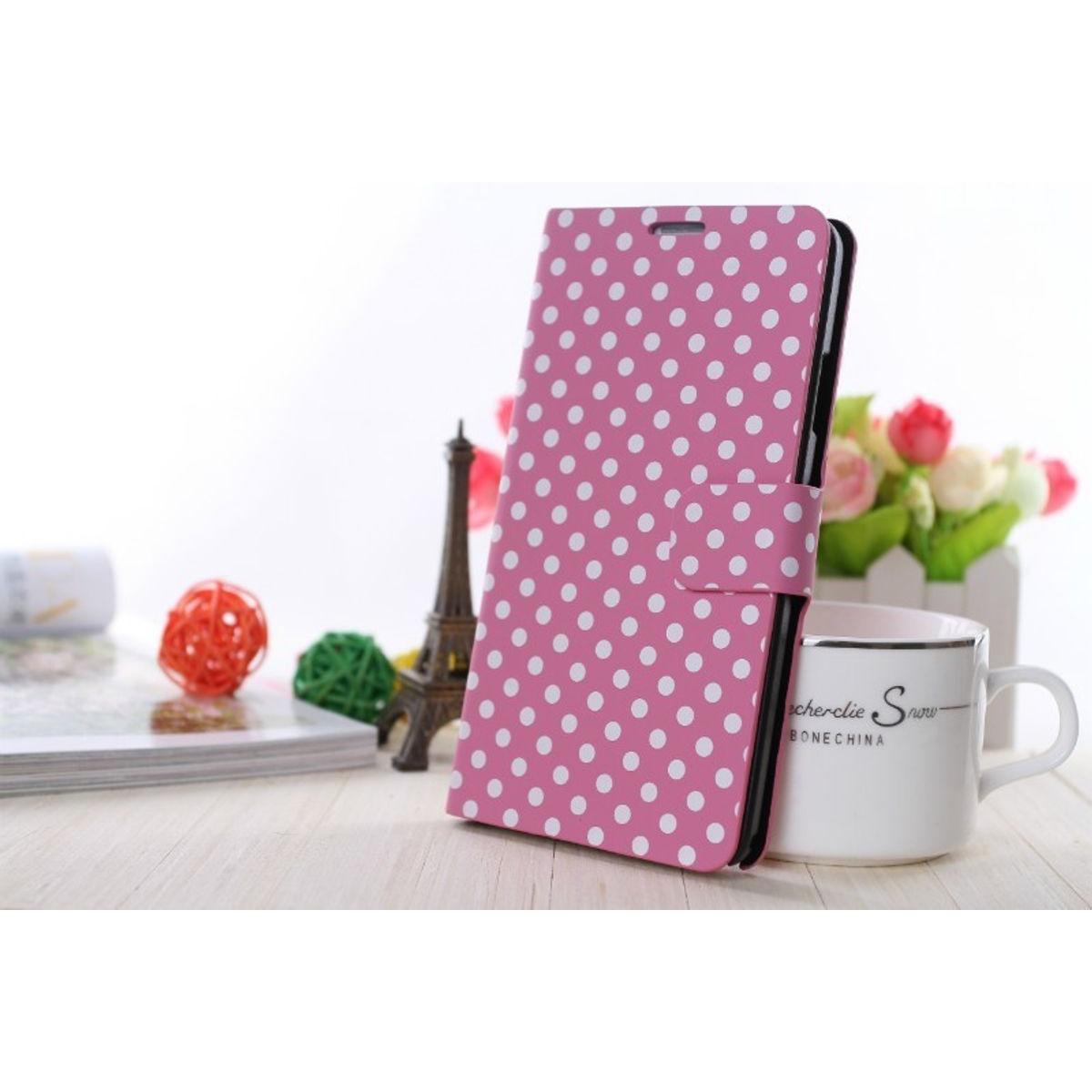 König Design Schutzhülle Handytasche (Flip Quer) für Handy HTC One mini 2 (HTC One Mini 2), Smartphone Hülle, Rosa