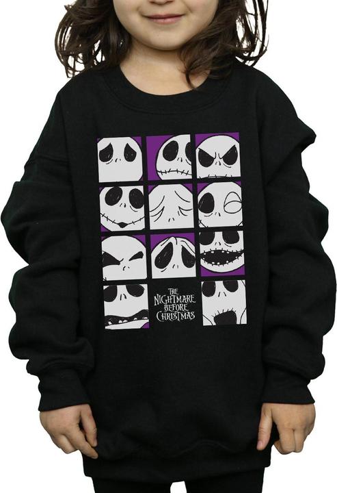 Produktbild Disney Nightmare Before Christmas Many Faces Of Jack Squares Sweatshirt Mädchen (128)
