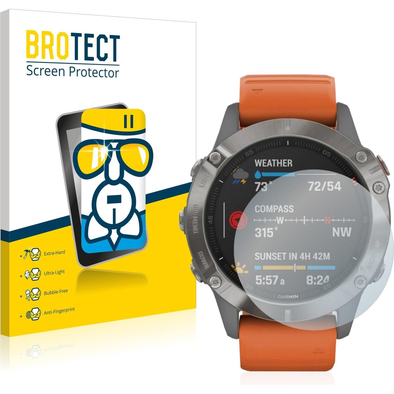 BROTECT AirGlass Panzerglasfolie, Smartwatch Schutzfolie, Transparent