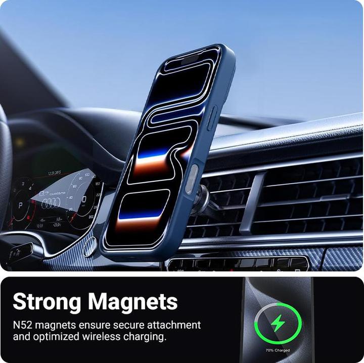 Image du produit Crong Hybrid Matte Magnetic - MagSafe iPhone 17 Pro Case (Navy Blue) (Apple iPhone 17 Pro)