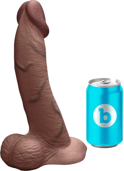 Actual product image Earthly Body Slipskin Realistic Silicone Dildo 10 Inch Curved Brown