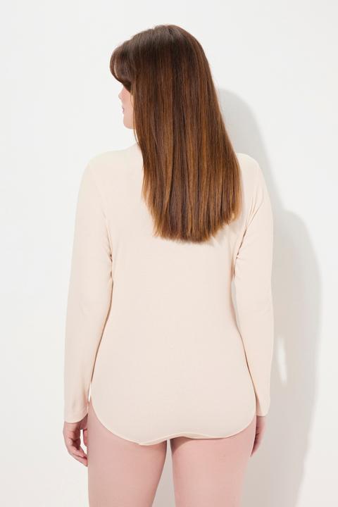 Immagine prodotto Ulla Popken Body in jersey a costine con collo alto, maniche lunghe e cotone biologico (M)