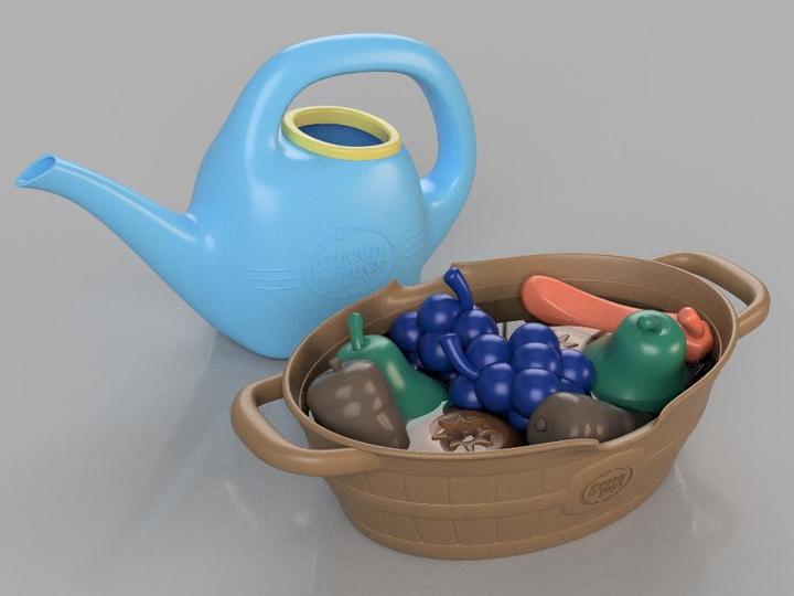 Actual product image Green Toys Rainbow Bloom - Color-Changing Watering Can Activity Set (Blue)