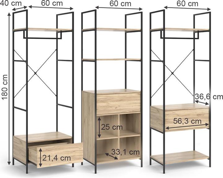 Actual product image Vicco Enya (40 x 40 x 180 cm)