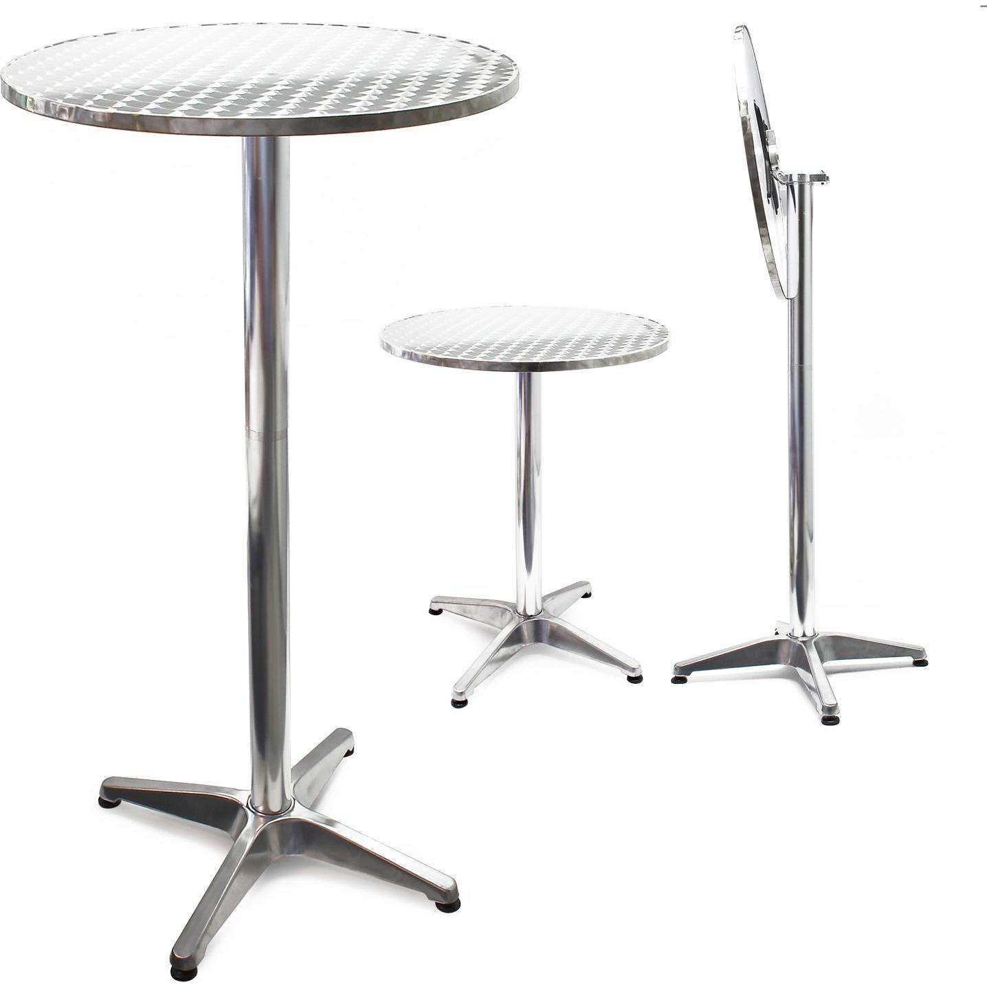 Wiltec, Bartisch, Stehtisch 74/114 cm Ø60cm höhenverstellbar klappbar Bistrotisch Bartisch (60 x 60 x 74 cm, 60 x 60 x 1...