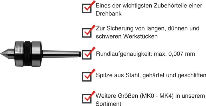 Immagine prodotto Paulimot Mitlaufende Körnerspitze MK1