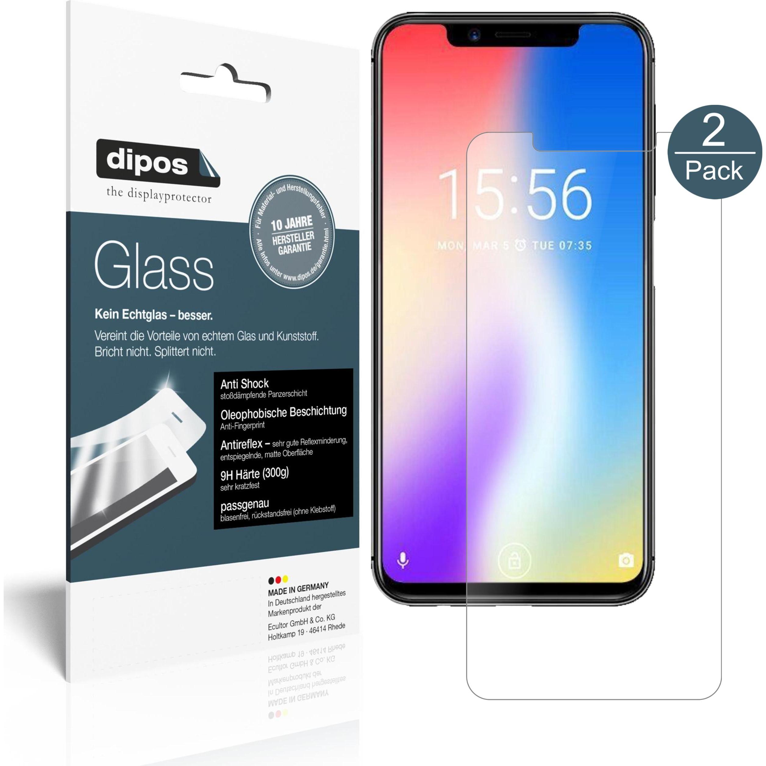 Dipos Displayschutz Anti-Shock (2 Stück, Motorola One Pro), Smartphone Schutzfolie, Transparent