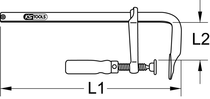 Actual product image KS Tools All-steel screw clamp (600 mm)