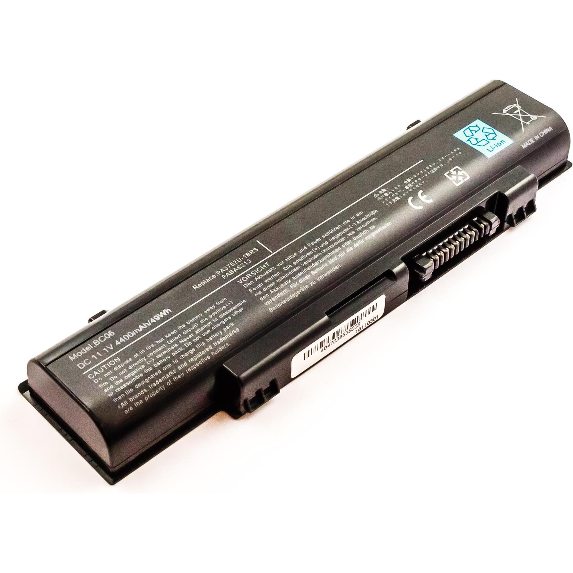 AGI Akku kompatibel mit Toshiba Qosmio F750 3D - Akku - 4.400 mAh (4400 mAh), Notebook Akku, Schwarz