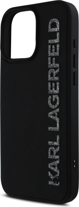 Produktbild Karl Lagerfeld HC 3D Rubber Elongated Glitter iPhone 16 Pro Max Case - Black (Apple iPhone 16 Pro Max)