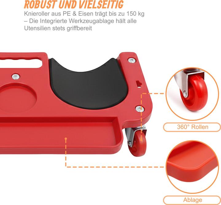 Actual product image Relaxdays Knierollbrett mit Werkzeugablage