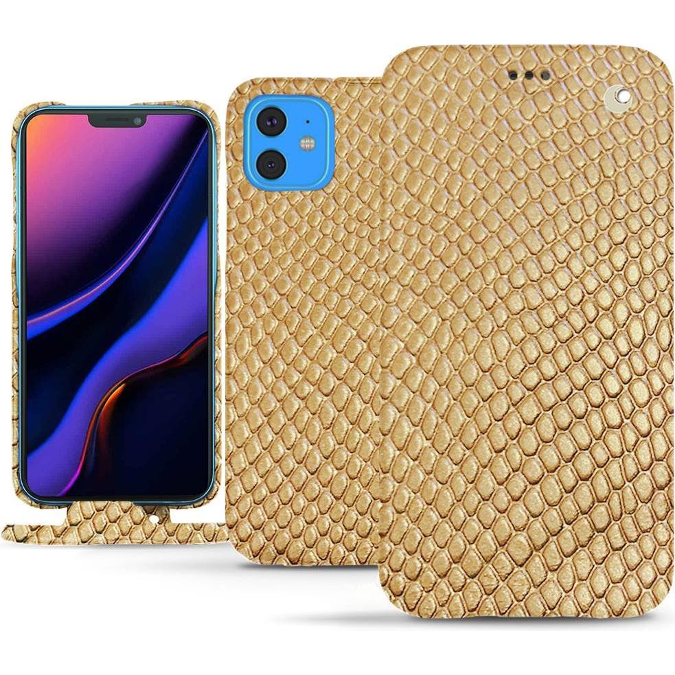 Noreve Lederschutzhülle vertikal (Apple iPhone 11), Smartphone Hülle, Beige