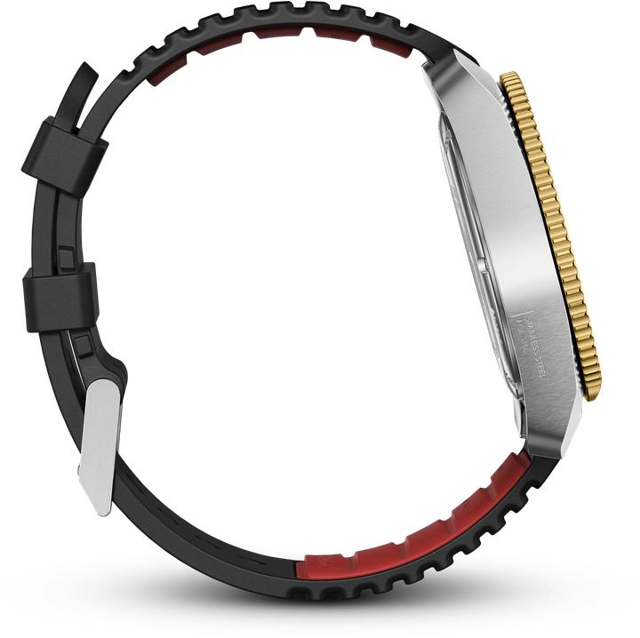 Actual product image Victorinox Journey 1884 Quartz Three hands Steel & Mineral, Diving Watches, 43 mm, Black Dial, Rubber Strap Bla (Diving watch, 43 mm)