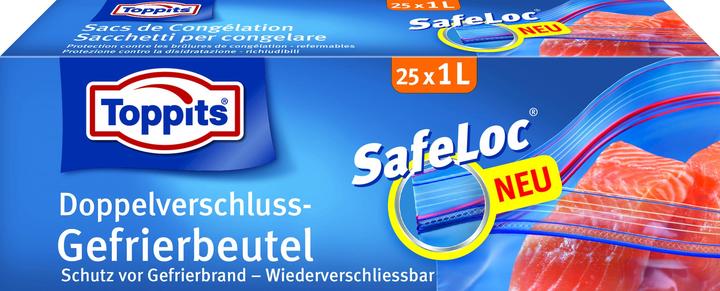 Toppits Doppelverschluss-Gefrierbeutel SafeLoc (25 x)