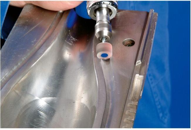 Actual product image Pferd Fan grinder Ø25xH15mm grit 80 corundum shank-Ø 6 mm (80)