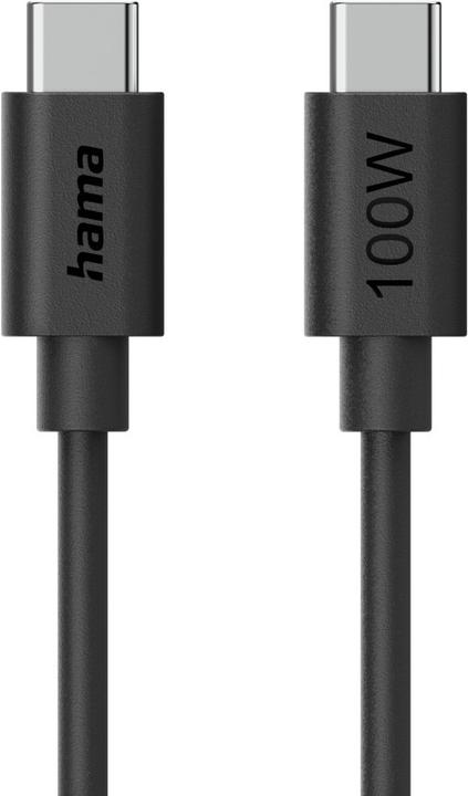 Produktbild Hama USB-Kabel, USB-C - USB-C, 100W, 1,2 m, Schwarz (1.20 m, USB 2.0, 100 W)