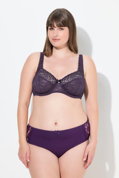 Image du produit Ulla Popken Soutien-gorge à armatures, dentelle florale, entièrement confectionné en dentelle, bonnet C-E (115 G)