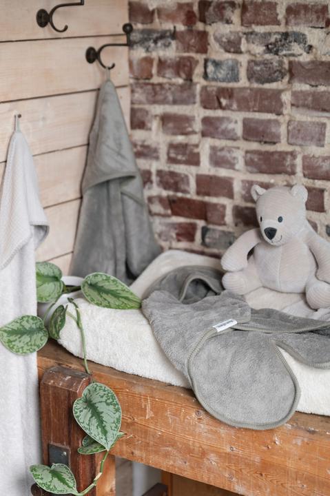 Actual product image Baby's only Hooded blanket with feet Cozy dusty grey