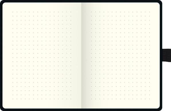 Immagine prodotto Brunnen Taccuino KOMPAGNON circa A6 a griglia di punti, copertina rigida nera 192, di cui 16 staccabili Se (Punteggiato, Copertina rigida)