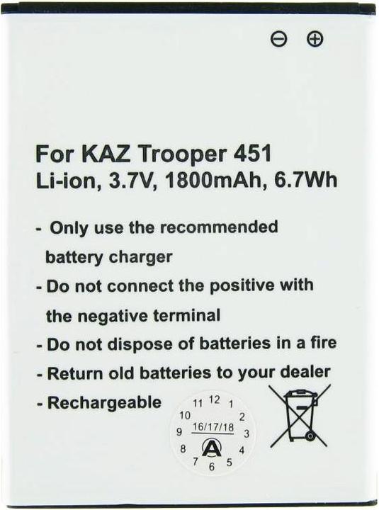 Actual product image AccuCell Akku für Kazam Trooper 451, TR4501