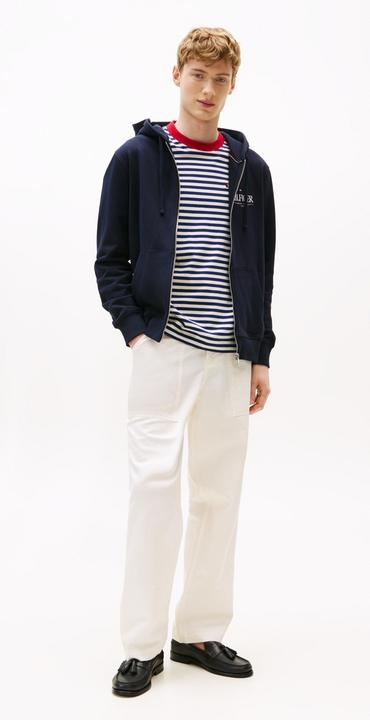 Image du produit Tommy Hilfiger Sweat à capuche avec fermeture éclair en coton empilé (XS)