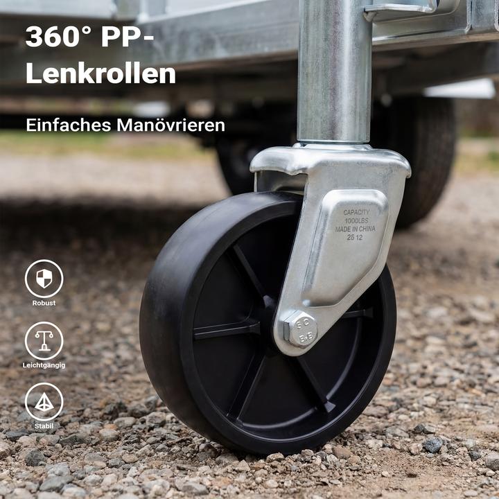 Produktbild Wiltec Anhänger Stützrad bis 450kg Schwerlast Anhängerstütze Bugrad Wohnwagen