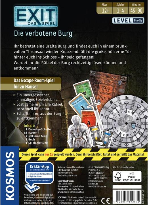Actual product image Kosmos Exit - The Forbidden Castle (German)