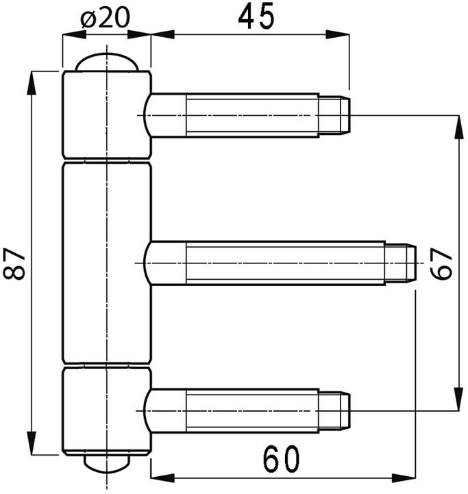 Produktbild Anuba -Bänder Modell HR 20 mit SM-Lager mit langem Mittelteil