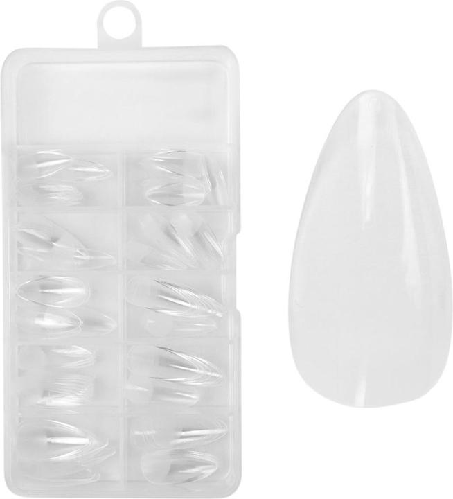 Juliana Nails No File - Press-On Fullcover Tips clear – Mandel - medium (Ongles artificiels, Transparent)