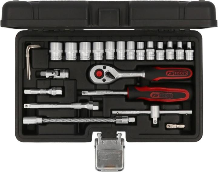Produktbild KS Tools 1/4 Steckschl.-Satz 25-tlg. (10  mm, 11 mm, 12 mm, 13 mm, 14 mm, 4 mm, 5 mm, 6 mm, 7 mm, 8 mm, 9 mm)