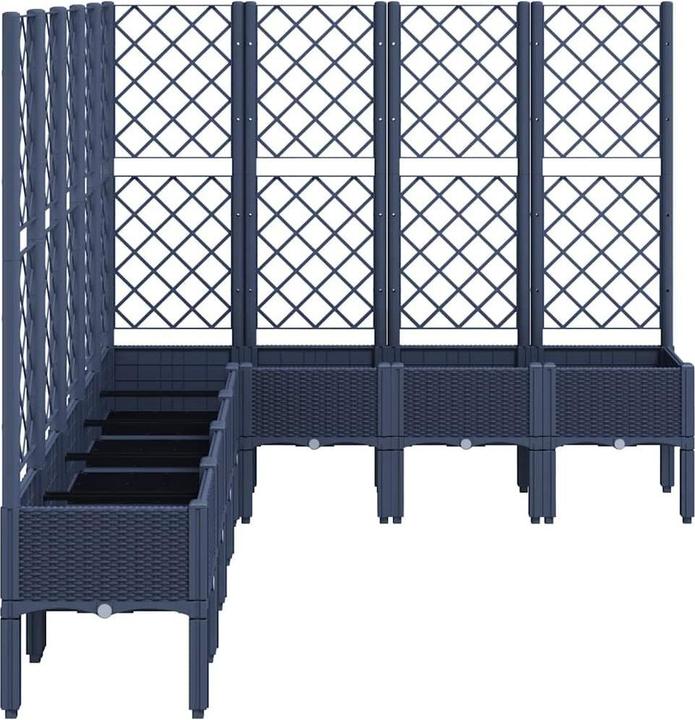 Image du produit vidaXL Bac à plantes avec treillis PP