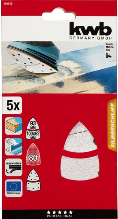 Actual product image kwb Psm Velcro adhesive discs Stearat K80 /5pcs (80)